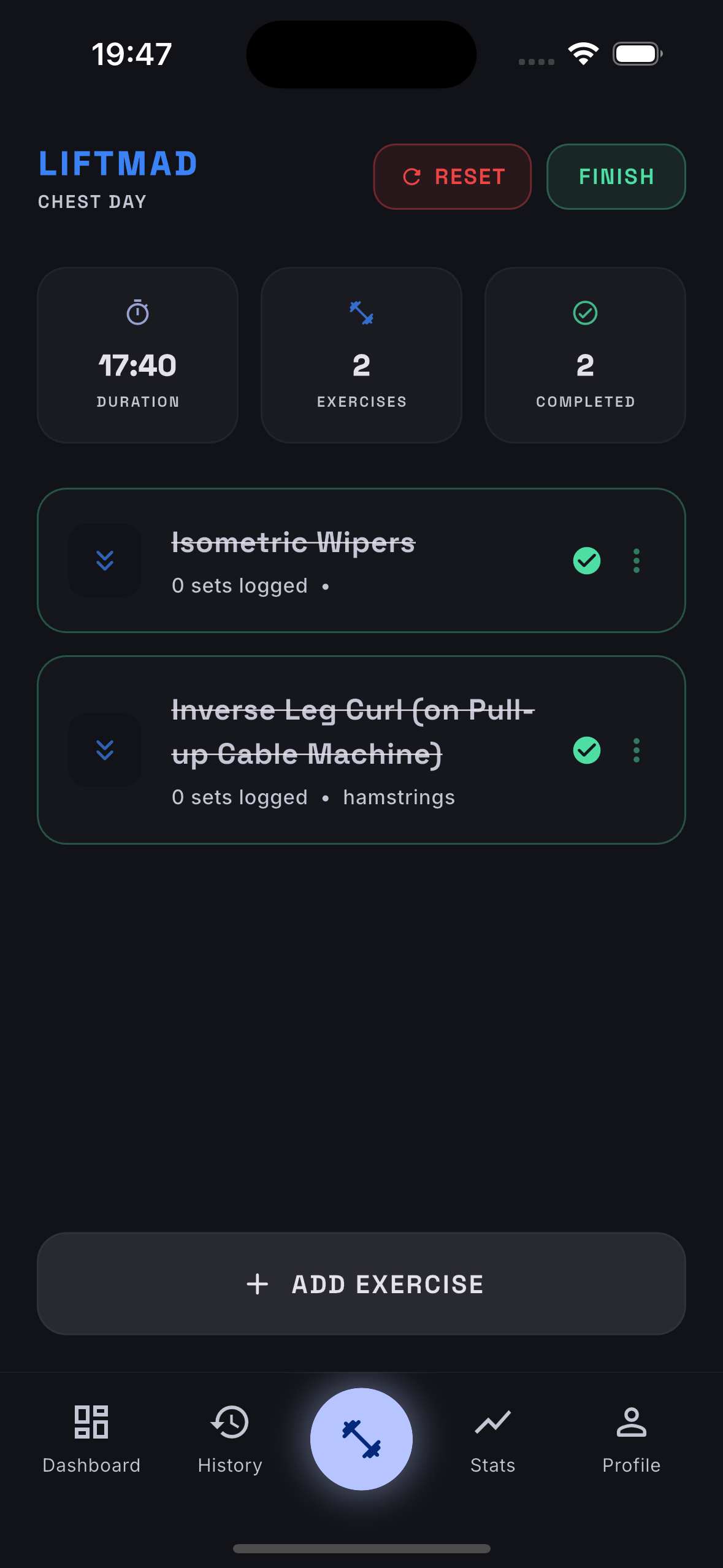 Active Workout Tracker