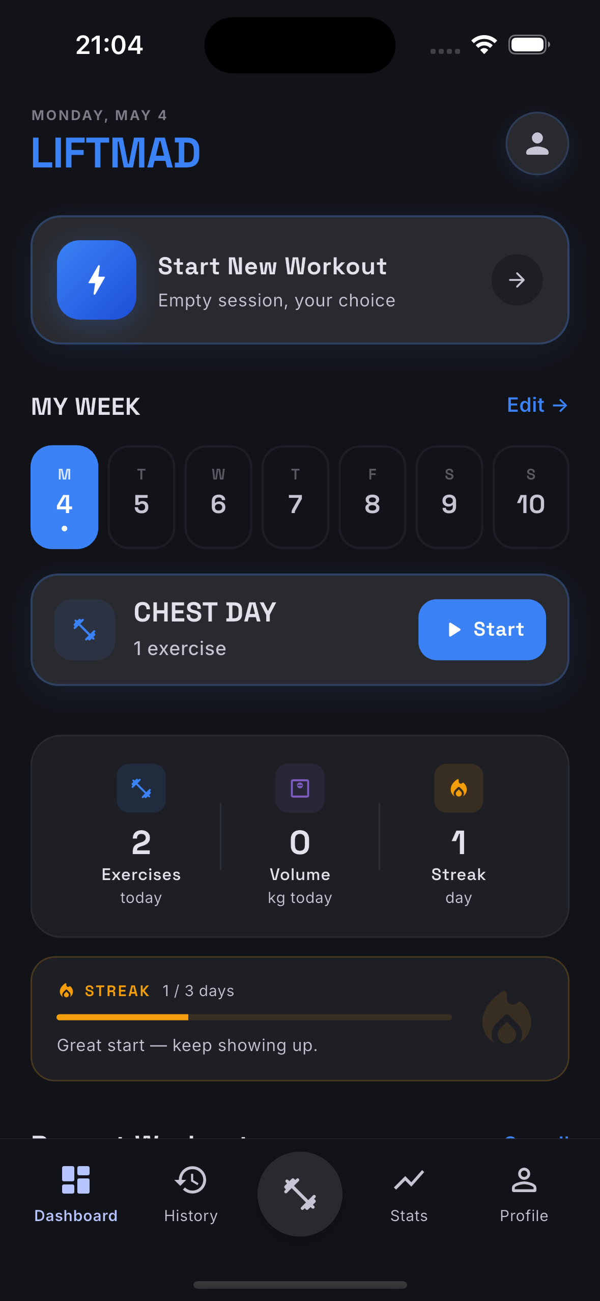 Start Workout